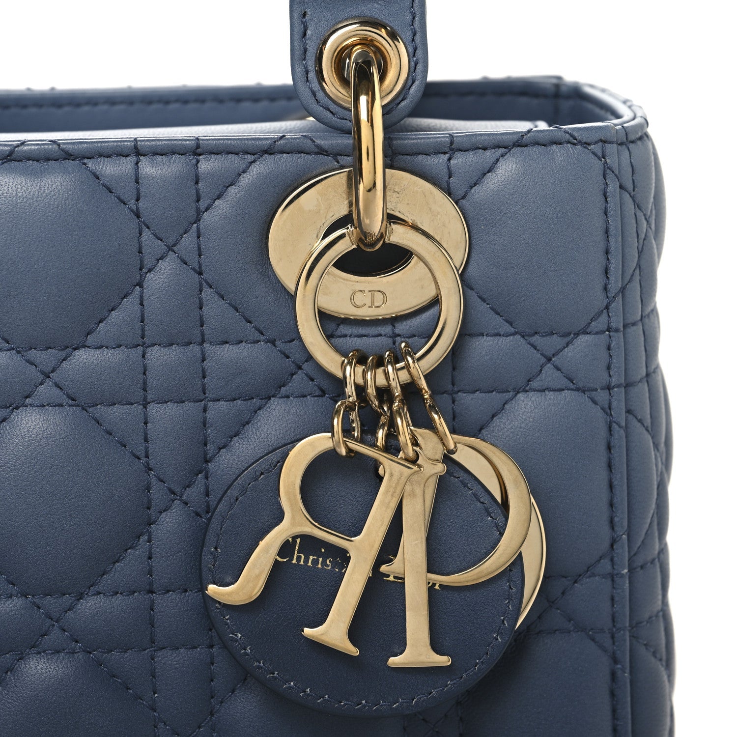 Lambskin Cannage Gradient Small My ABCD1OR Lady D1OR Indigo Blue