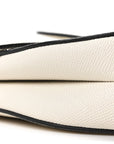 Grained Calfskin Saddle Bag White