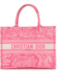 Canvas Embroidered Medium D1ORiviera Toile De Jouy Book Tote Fluorescent Pink
