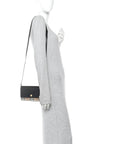 Calfskin Vintage Check Hannah Wallet with Detachable Strap Black