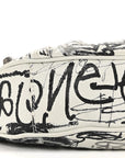 Agneau Arena Graffiti Le Cagole Shoulder Bag XS White Black