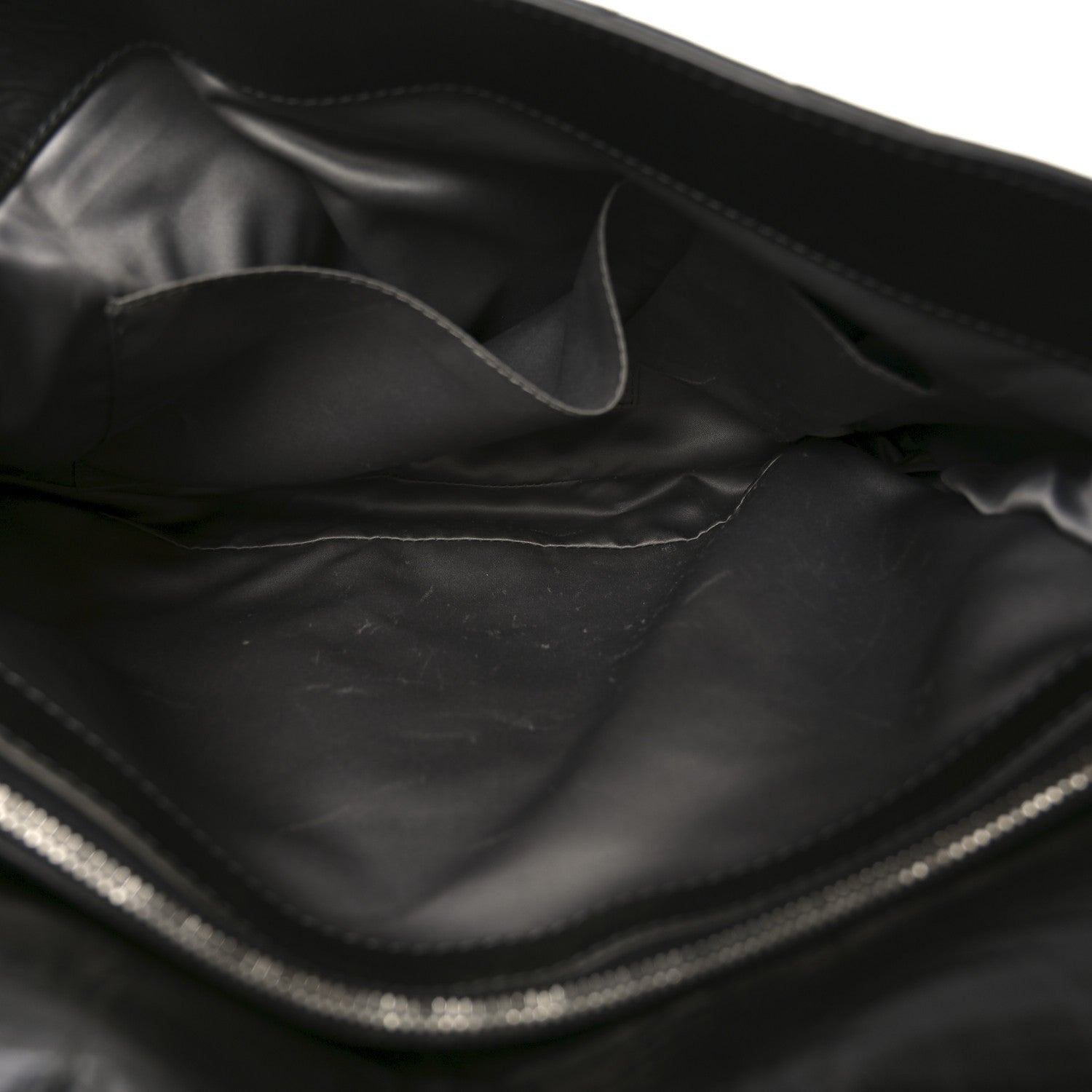Glazed Calfskin Quilted CC XL Single Flap Black