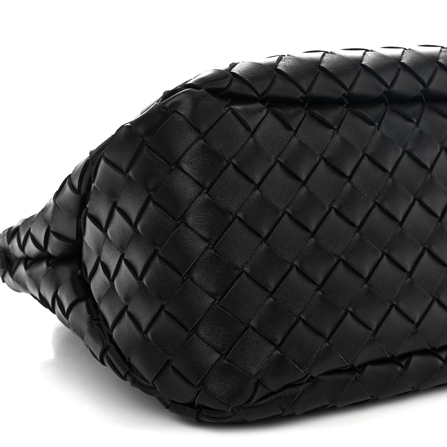 Nappa Intrecciato Small Campana Shoulder Bag Black