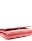 Caviar Quilted Wallet on Chain WOC Pink