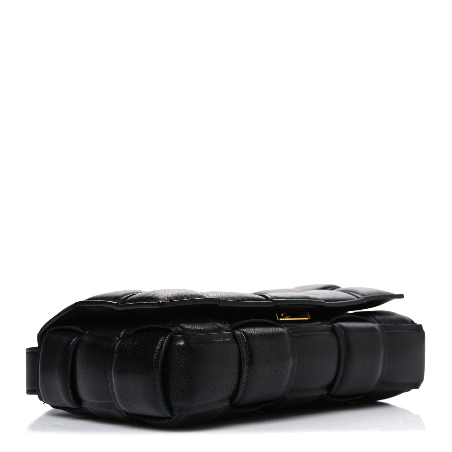 Nappa Maxi Intreccio Small Padded Cassette Crossbody Bag Black