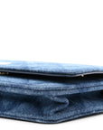 Denim Printed Wallet On Chain WOC Dark Blue