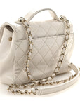 Caviar Quilted Medium Business Affinity Flap White