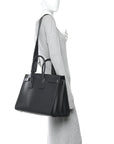 Grained Calfskin Large Sac de Jour Carryall Black