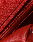 Caviar Quilted Mini Rectangular Flap Red