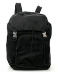 Tessuto Nylon Montagna Double Buckle Backpack Black