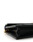 Grain De Poudre Matelasse Chevron Monogram Envelope Chain Wallet Black