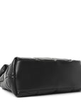 Lambskin Quilted Monogram Monochrome Medium Loulou Puffer Chain Satchel Black