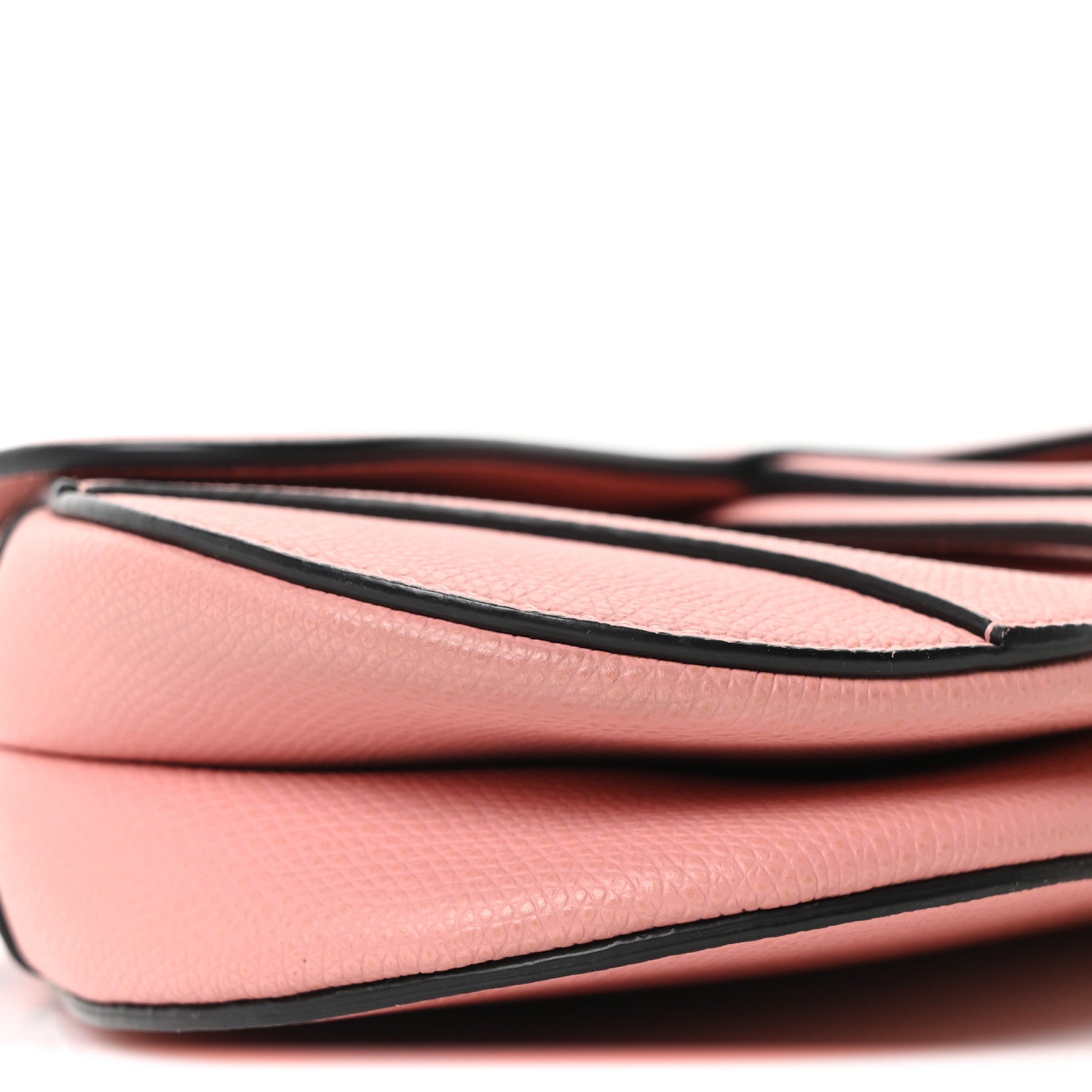 Grained Calfskin Mini Saddle Bag Pink