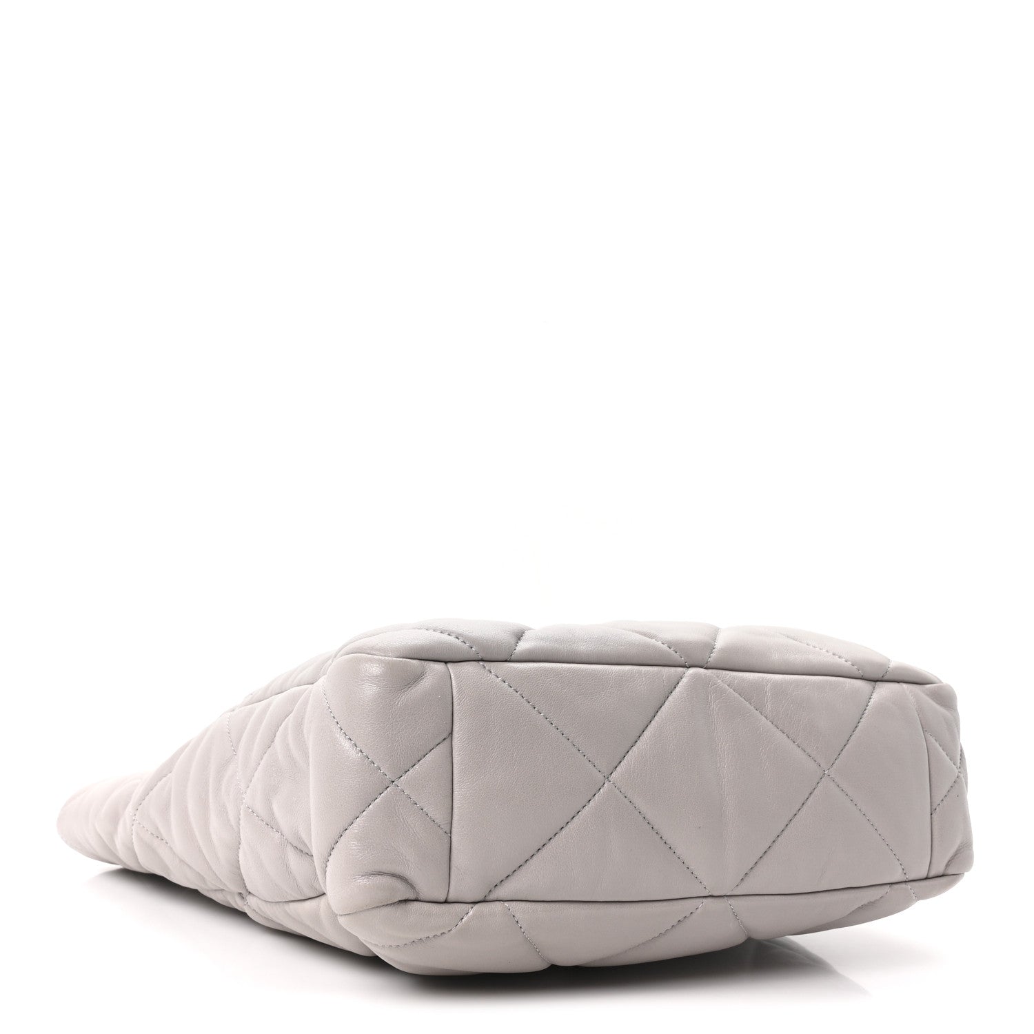 Lambskin Quilted CHNL 19 Shopping Bag Grey