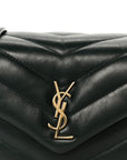 Calfskin Y Quilted Monogram Toy Loulou Crossbody Bag Deep Green