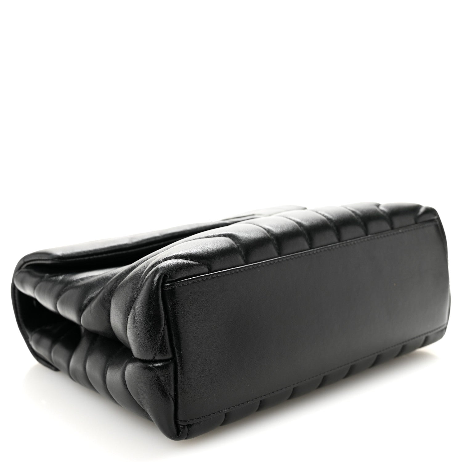 Calfskin Y Quilted Monogram Monochrome Small Loulou Chain Satchel Black