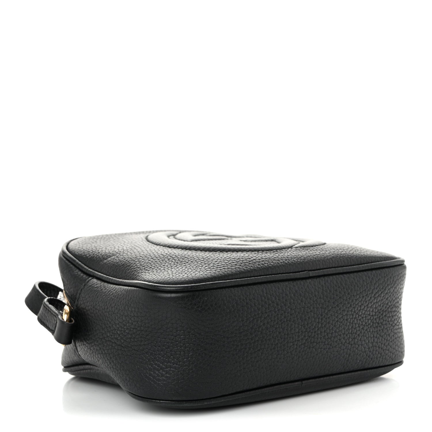 Pebbled Calfskin Small Soho Disco Bag Black