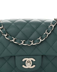 Caviar Quilted Mini Rectangular Flap Dark Turquoise