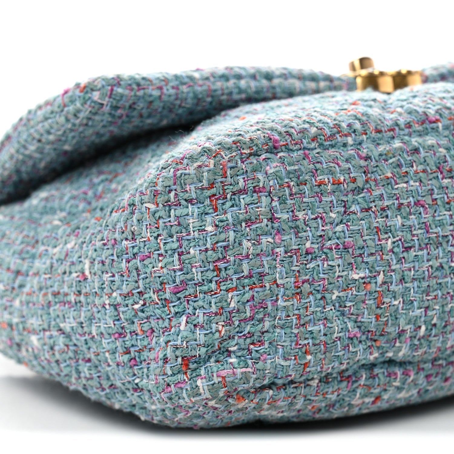 Tweed Quilted Large CHNL 19 Flap Blue Multicolor