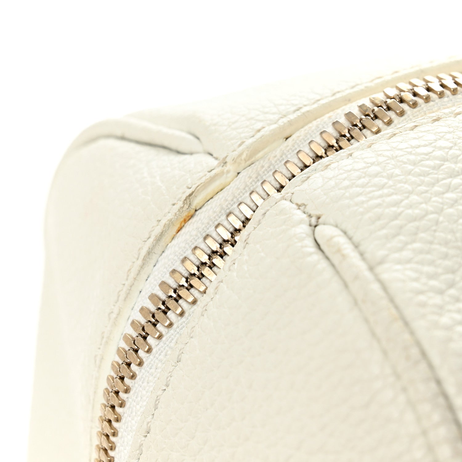 Grained Calfskin Palazzo Bowler White