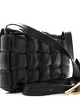 Paper Calfskin Maxi Intreccio Padded Cassette Crossbody Bag Black