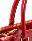 Saffiano Vernice Galleria Double Zip Tote Rosso
