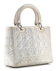 Metallic Nubuck Cannage Medium Lady D1OR Silver