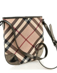 Patent Nova Check Dryden Crossbody Bag Pewter