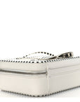 Caviar Quilted Striped Medium CC Filigree Vanity Case White Black