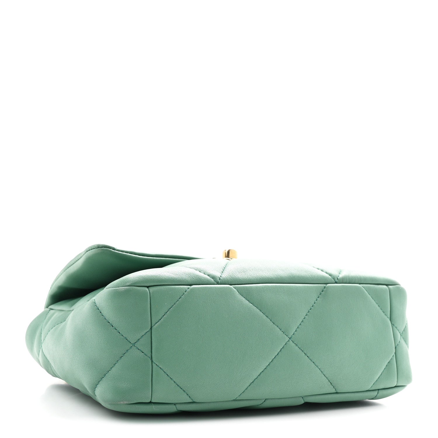 Lambskin Quilted Medium CHNL 19 Flap Green
