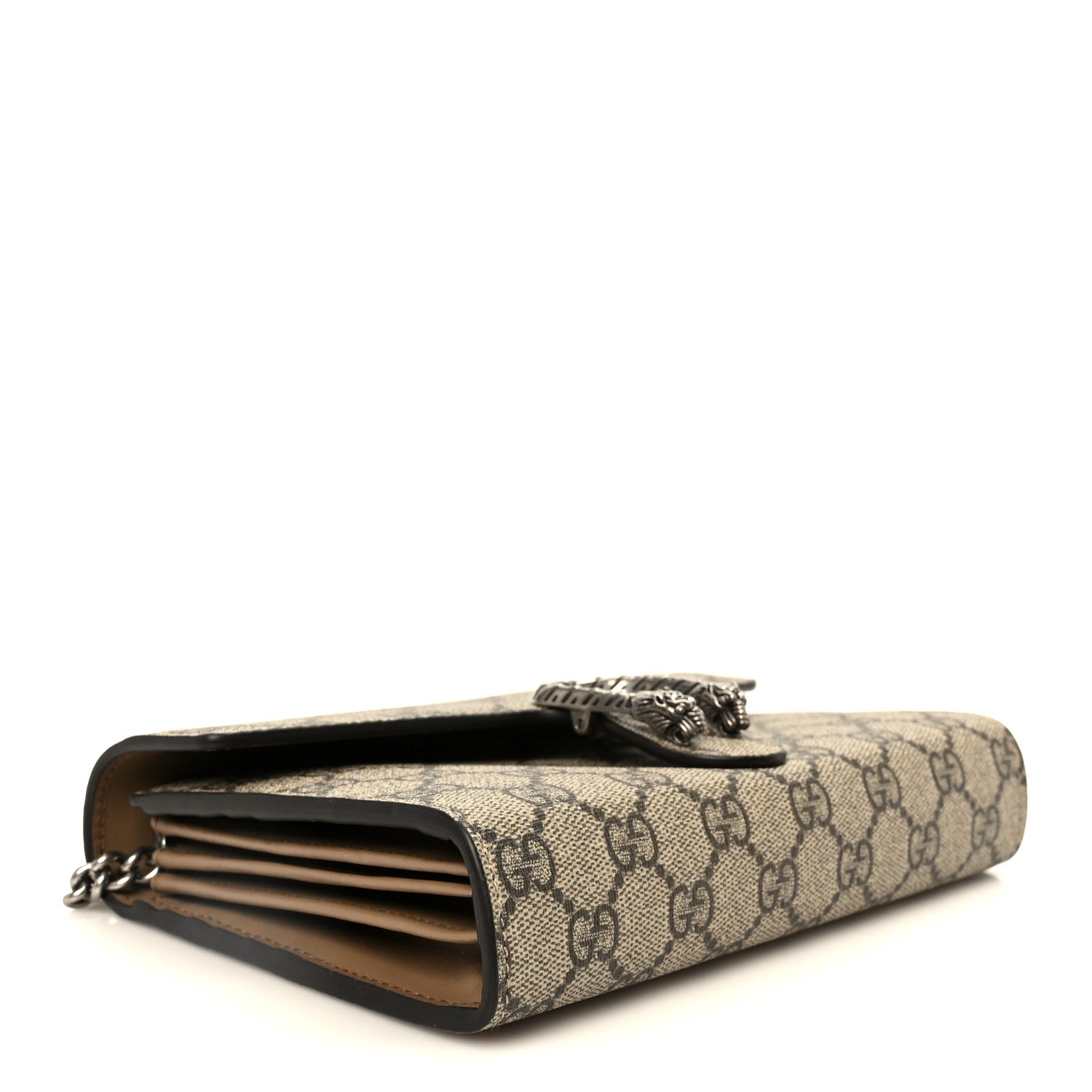 GG Supreme Monogram Mini Dionysus Chain Wallet Beige Taupe