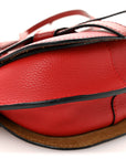 Grained Calfskin Mini Gate Crossbody Bag Scarlet Burnt Red