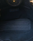 Lurex Canvas Mini Deauville Tote Navy Blue Gold