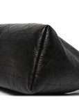 Crinkled Calfskin Macrocannage Large Voyage Bag Black