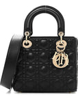 Lambskin Cannage Small My ABCD1OR Lady D1OR Black