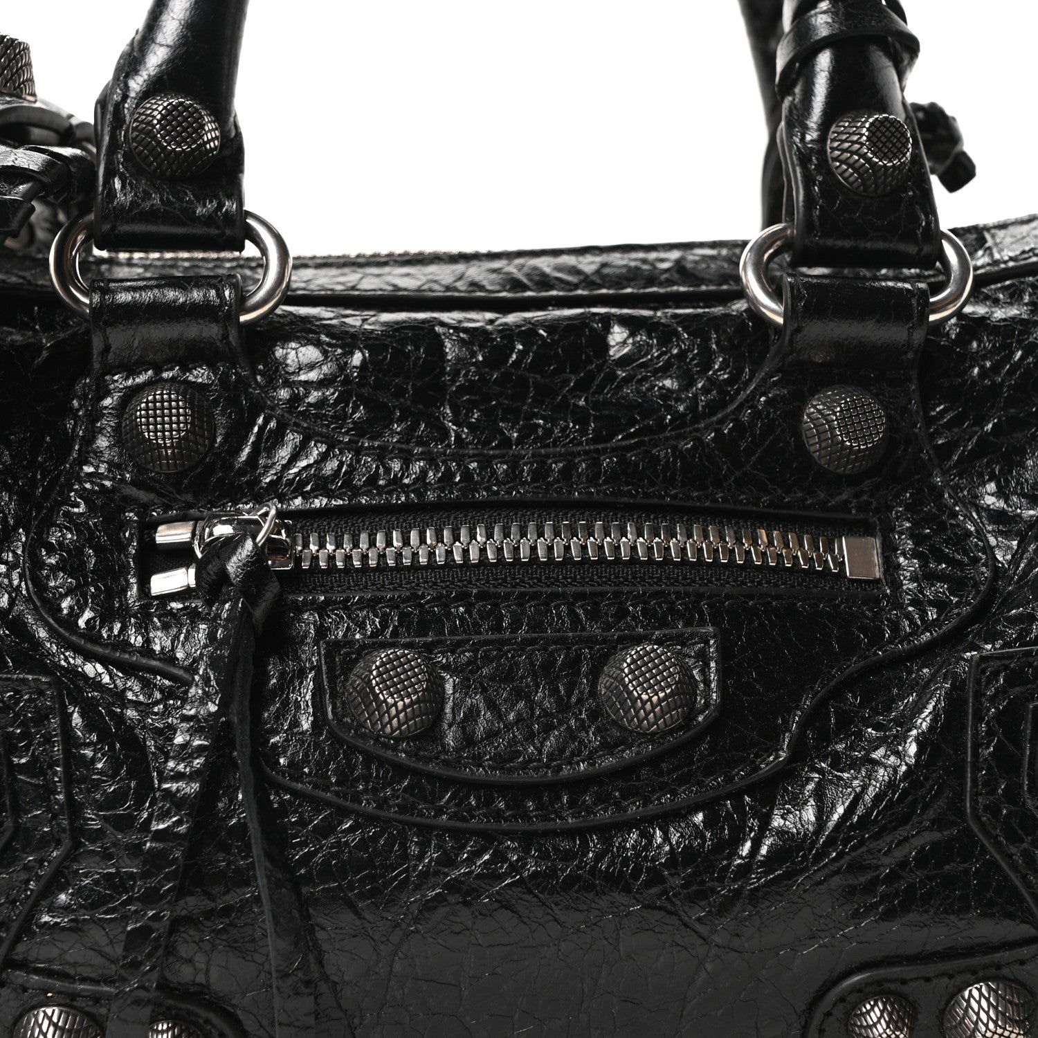 Agneau Arena Mini Le Cagole Duffle Crossbody Bag Black