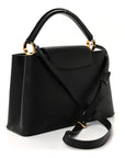 Taurillon Snakeskin Iris Blossom Capucines PM Black