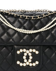Lambskin Quilted Medium Westminster Pearl Flap Black