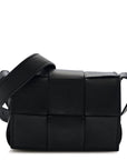 Lambskin Maxi Intrecciato Extra Mini Cassette Crossbody Bag Black