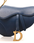 Calfskin Gradient Saddle Bag Indigo Blue