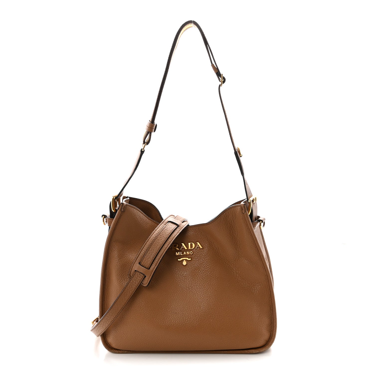 Vitello Daino Hobo Messenger Bag Caramel