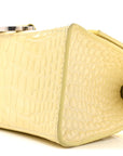 Calfskin Crocodile Embossed Small Hourglass Top Handle Bag Pale Yellow