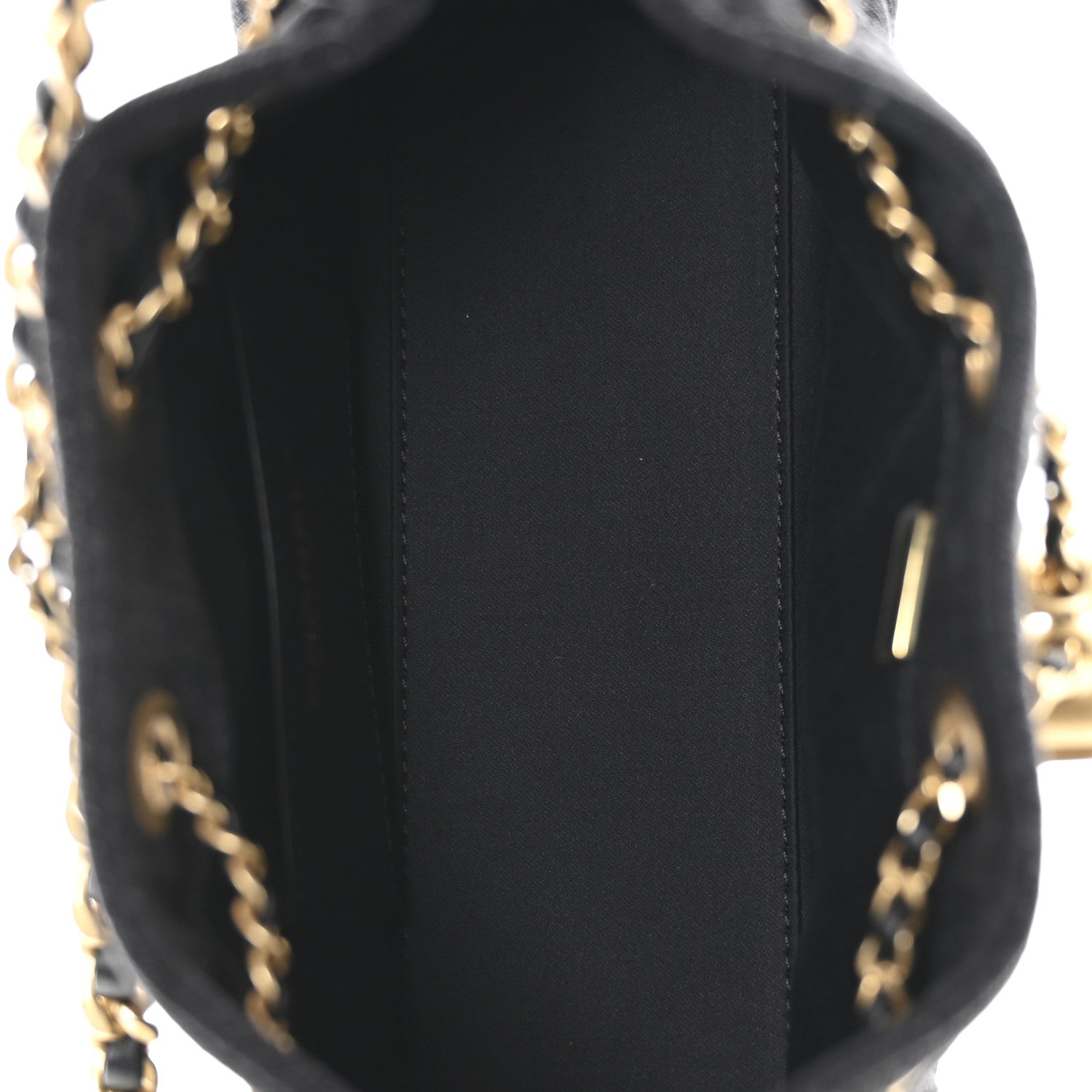 Washed Denim Quilted Mini CHNL 25 Handbag Black