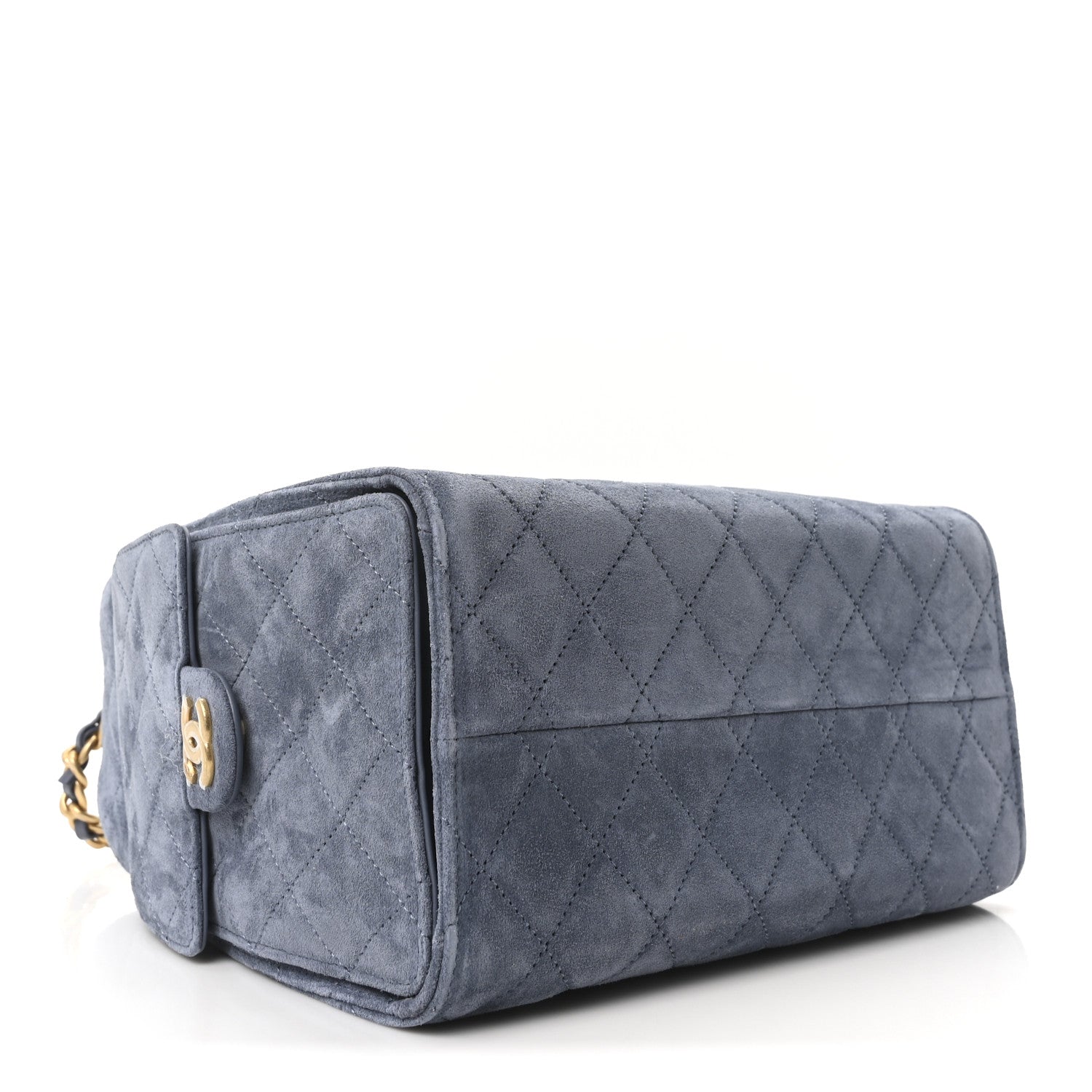 Suede Quilted Small CHNL 25 Handbag Blue