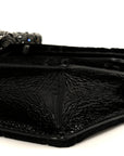 Velvet Skipper Crystal GG Monogram Super Mini Dionysus Shoulder Bag Black