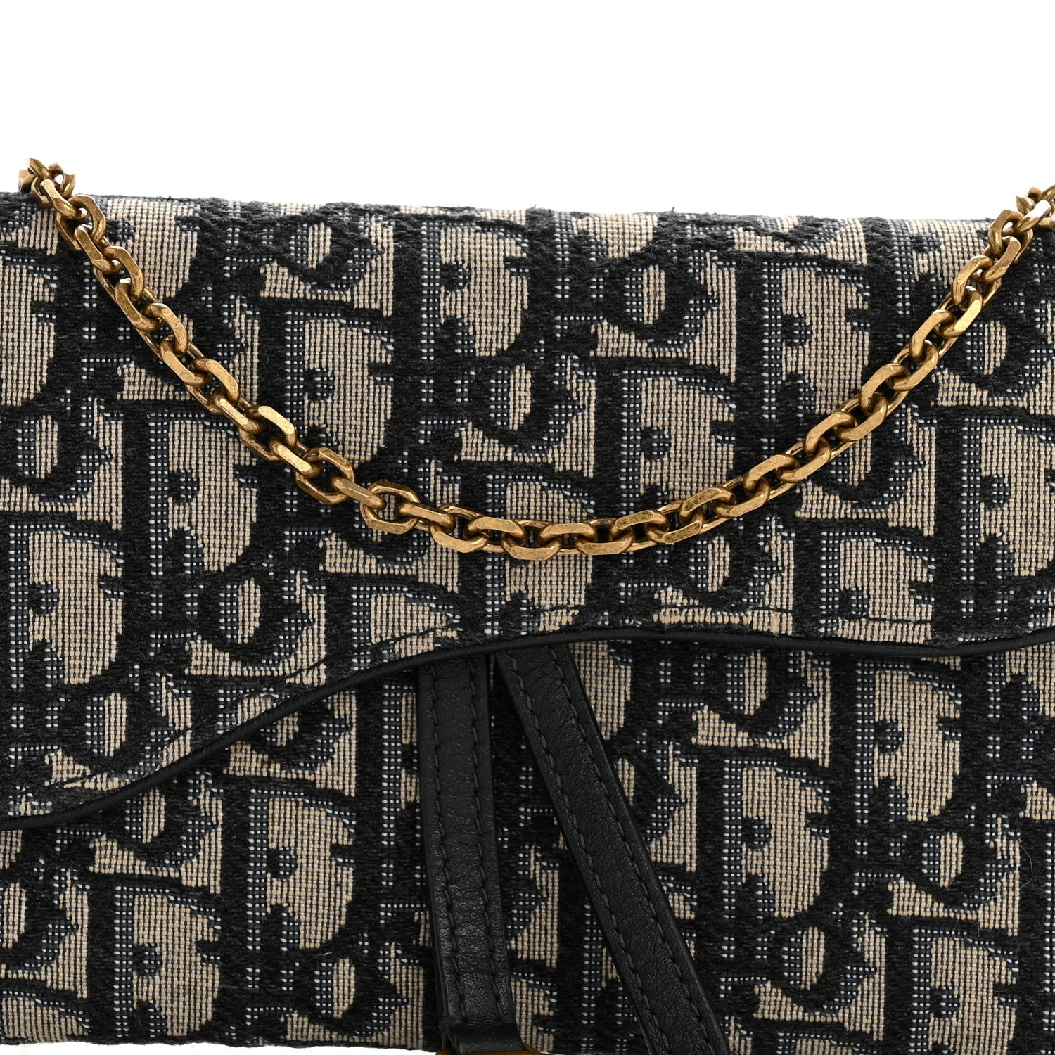 Oblique Saddle Chain Long Wallet Blue