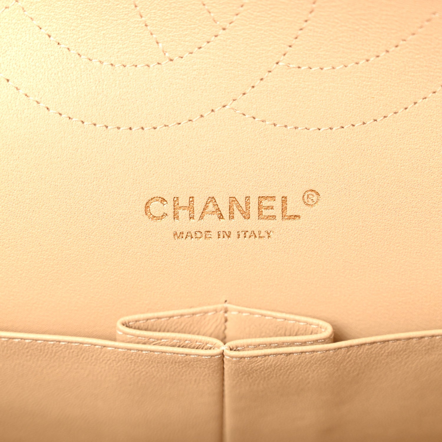 Caviar Quilted Jumbo Double Flap Light Beige
