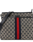 GG Supreme Monogram Web Flat Messenger Bag Navy