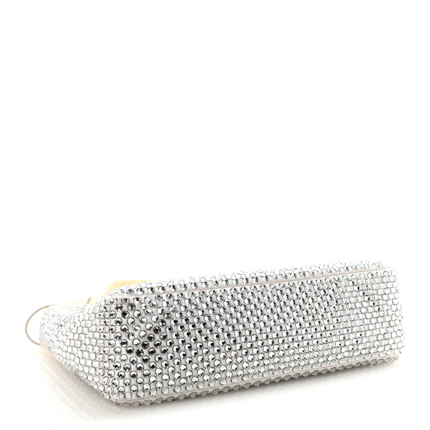 Satin Crystal Mini Re-Edition 2000 Bag White