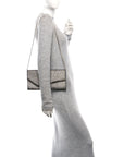 Glitter Fabric Erica Chain Clutch  Anthracite